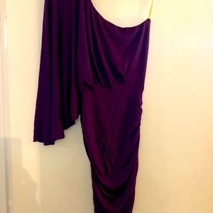 One shoulder purple dress fitted cute on classy